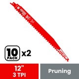 Diablo DS1203CP10 12 in. Carbide Tipped Pruning and Clean Wood Blade (10-Pack) - 2 Pack