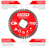 Diablo DMADST0900 9 in. Diamond Segmented Turbo Cut-Off Discs for Masonry - 5 Pack