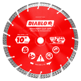 Diablo DMADST1000 10 in. Diamond Segmented Turbo Cut-Off Discs for Masonry - 5 Pack