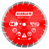 Diablo DMADST1400 14 in. Diamond Segmented Turbo Cut-Off Discs for Masonry - 5 Pack