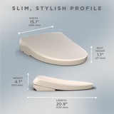 Toto S7A Bidet Seat with Remote - Contemporary Elongated in Sedona Beige
