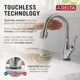 Delta Leland Kitchen Faucet With Touchless Technology in Arctic Stainless - 9178TLV-AR-DST