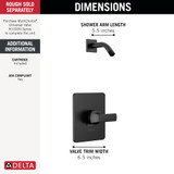Delta Velum Monitor Series Shower Trim - Less Head in Matte Black - T14237-BLLHD