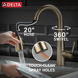 Delta Essa Essa Single Handle Pull-Down Bar / Prep Faucet in Champagne Bronze - 9913-CZ-DST