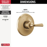 Delta Kayra Monitor Series Valve Only Trim in Champagne Bronze - T14033-CZ