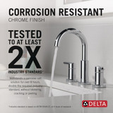 Delta Nicoli Two Handle Widespread Bathroom Faucet in Chrome - 35749LF