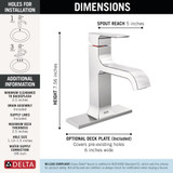 Delta Velum Single Handle Bathroom Faucet in Chrome - 539-MPU-DST