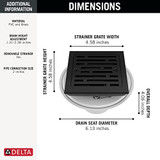 Delta Tile-In Square Shower Drain in Matte Black - DT062412-BL