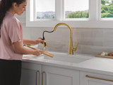 Delta Lenta Single-Handle Pull-Down Kitchen Faucet in Brushed Gold - 19802Z-GB-DST