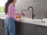Delta Nicoli Single Handle Pull-Down Kitchen Faucet in Matte Black - 19867LF-BL