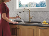 Delta Nicoli Single Handle Pull-Down Kitchen Faucet in Champagne Bronze - 19868LF-CZ