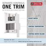 Delta Modern Monitor Series Shower With Raincan, Hand Shower & Rough Valve in Chrome - 342701