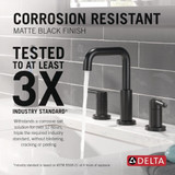 Delta Nicoli Two Handle Widespread Bathroom Faucet in Matte Black - 35849LF-BL