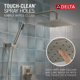 Delta Modern Monitor Series Shower With Raincan, Hand Shower & Rough Valve in Spotshield Brushed Nickel - 342701-SP