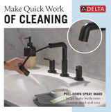 Delta Nicoli Two Handle Widespread Pull-Down Bathroom Faucet in Matte Black - 35849LF-BLPD
