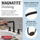 Delta Nicoli Two Handle Widespread Pull-Down Bathroom Faucet in Matte Black - 35849LF-BLPD
