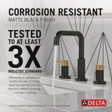 Delta Nicoli Two Handle Widespread Bathroom Faucet in Matte Black / Champagne Bronze - 35849LF-GZ