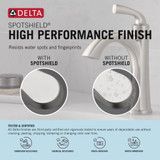 Delta Geist Two Handle Widespread Bathroom Faucet in Spotshield Brushed Nickel - 35864LF-SP