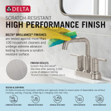 Delta Nicoli Two Handle Widespread Pull-Down Bathroom Faucet in Stainless - 35849LF-SSPD