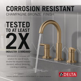 Delta Nicoli Two Handle Widespread Bathroom Faucet in Champagne Bronze - 35749LF-CZ