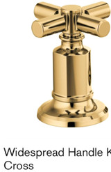 Brizo Invari Widespread Lavatory Faucet With Column Spout - Less Handles in Polished Gold - 65377LF-PGLHP