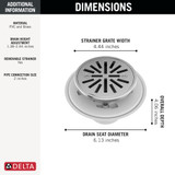 Delta Tile-In Round Shower Drain in Chrome - DT061411