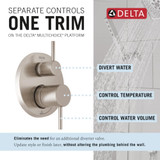 Delta Modern Monitor Series Shower With Raincan, Hand Shower & Rough Valve in Spotshield Brushed Nickel - 342702-SP