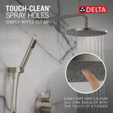 Delta Modern Monitor Series Shower With Raincan, Hand Shower & Rough Valve in Spotshield Brushed Nickel - 342702-SP