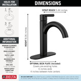 Delta Nicoli Single Handle Bathroom Faucet in Matte Black - 15749LF-BL