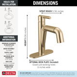 Delta Nicoli Single Handle Pull-Down Bathroom Faucet in Champagne Bronze - 15849LF-CZPD