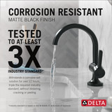 Delta Albion Single Handle Bathroom Faucet in Matte Black - 15855LF-BL