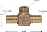 Merrill 1 in. Bronze Hydrant Tee - Hydrant to Plastic Pipe - RBHTNL1000