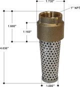 Merrill 710 Series 1 in. Brass Foot Valve - FVNL100