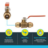 SharkBite 22222-0000LF Brass Push Ball Valves, 1/2"