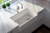 Rohl Allia 32" Fireclay Single Bowl Farmhouse Apron Front Kitchen Sink in White - AL3220AF100