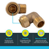 Sharkbite 3/4 in. Push-to-Connect x MIP 90-Degree Elbow Fitting in Brass - U286LF