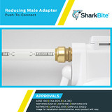 Sharkbite Male Adapter: Brass, Push-to-Connect x MNPT, For 1 in Tube OD, 1 in Pipe Size in Brass - U140LF