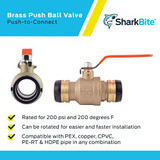 SharkBite UXLBV41 Ball Valve 1-1/2 Inch Push-to-Connect Brass