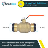 Sharkbite 2 in. Push-to-Connect Ball Valve in Brass - UXLBV54