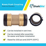 Sharkbite 1-1/2 in. Push-to-Connect Brass Coupling Fitting - UXL0141