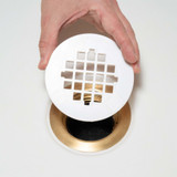 Oatey 4-1/4" Square Snap-Tite Shower Strainer in White - 42003 - 2 pack