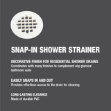 Oatey 4-1/4" Square Snap-Tite Shower Strainer in White - 42003 - 2 pack