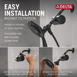 Delta Clarifi Shower Filter Attachment with 4-Setting In2ition in Matte Black - 7SF110BBL
