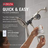 Delta Clarifi Shower Filter Attachment with 4-Setting In2ition in Spotshield Brushed Nickel - 7SF110BSN