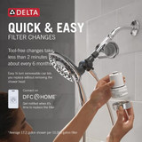 Delta Clarifi Shower Filter Attachment with 4-Setting In2ition in Chrome - 7SF110B