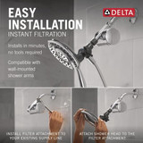 Delta Clarifi Shower Filter Attachment with 4-Setting In2ition in Chrome - 7SF110B