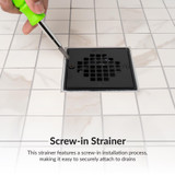 Oatey 4-1/4 in. Square Screw-In Shower Strainer in Matte Black - 42418