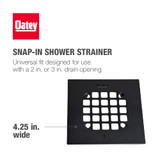 Oatey 4-1/4 in. Square Snap-Tite Shower Strainer for Tiled Showers in Matte Black - 42423