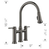Blanco Bridge Pull-Down Faucet 1.5 GPM in Satin Dark Steel - 443263