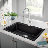 Blanco Liven 33" Super Single Bowl Dual Mount Sink in Coal Black - 443194